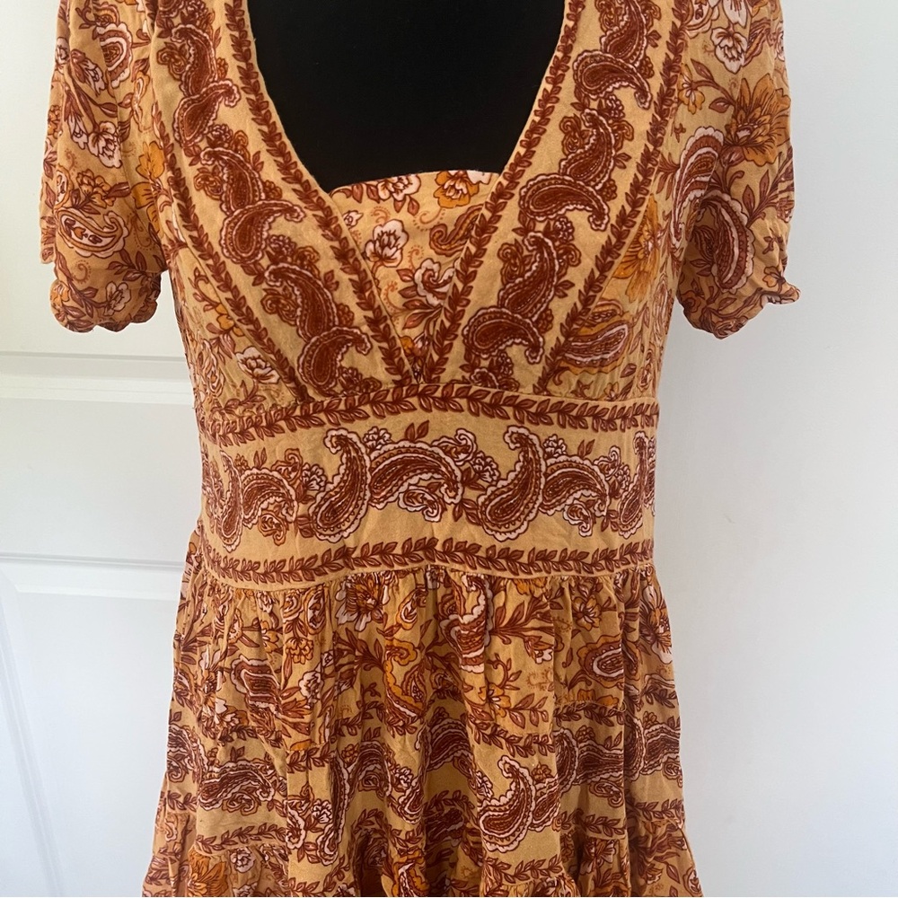 Patrons of Peace Border Print Toluca Dress Paisley Boho Western Festival Small - Picture 4 of 8